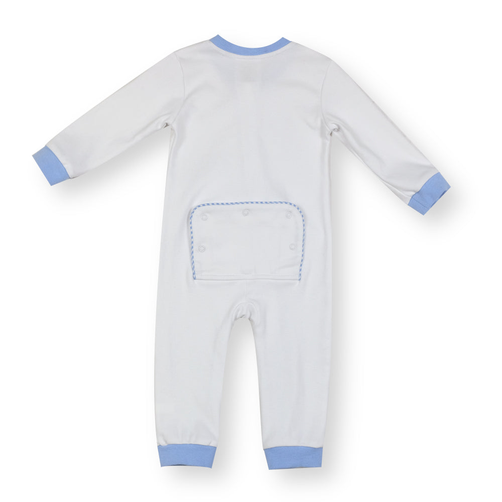 Blue Gingham Trim lounge outfit baby