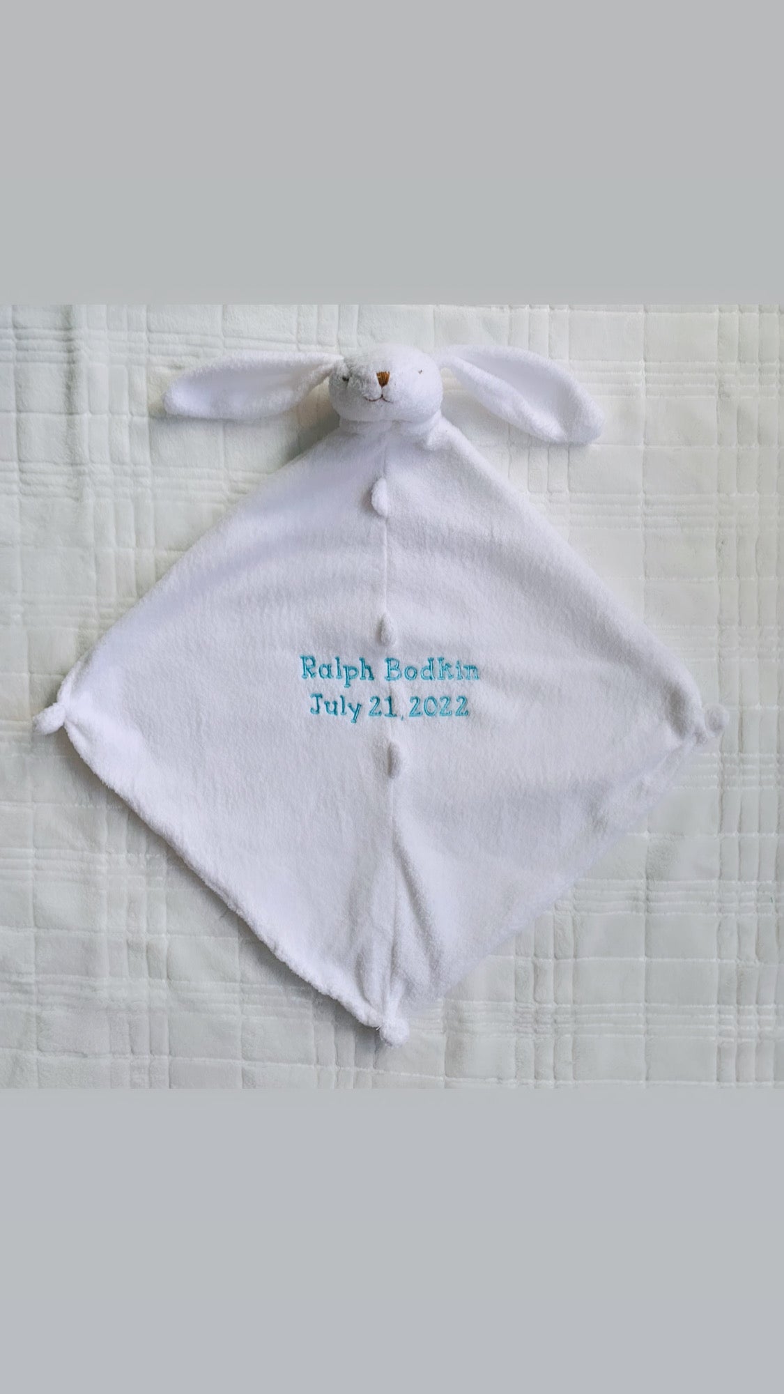 Angel Dear White Bunny Lovie Blankie