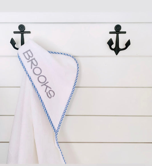 Blue Gingham Hooded Towel