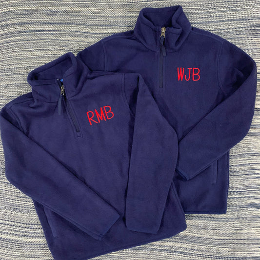 Navy Pullover 1/2 zip fleece