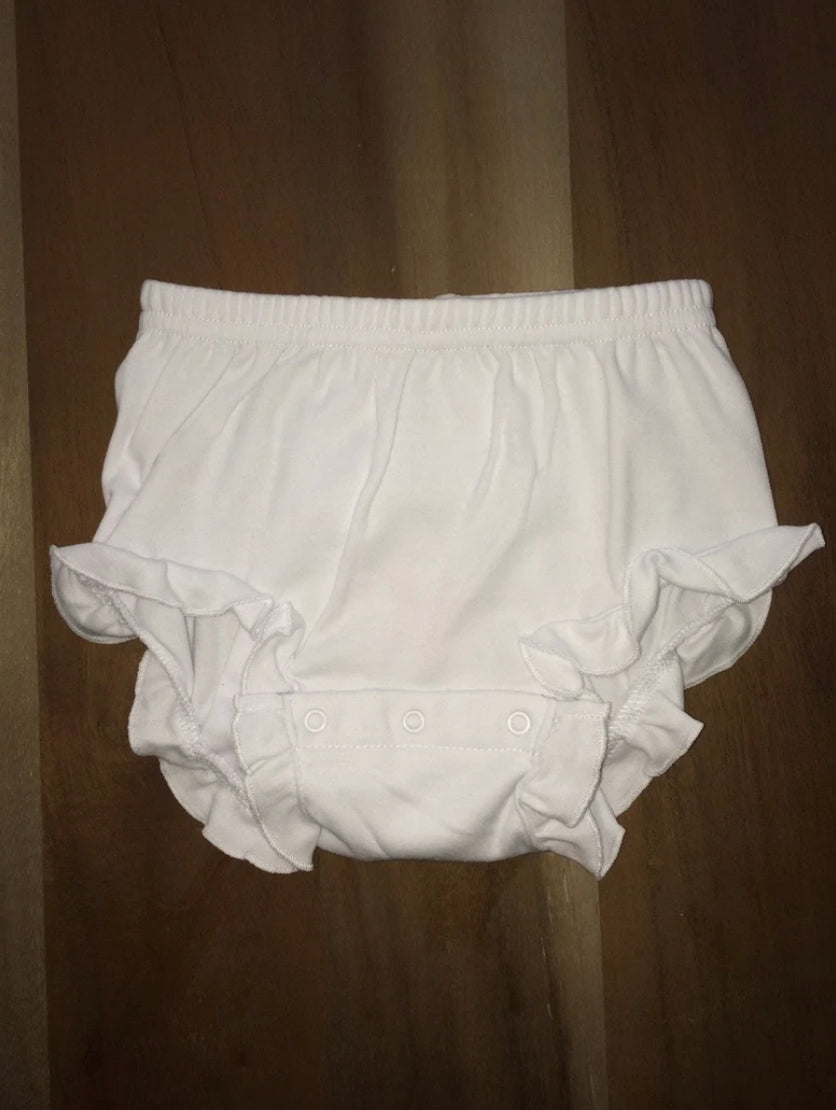 Sunday Best white ruffle baby bloomers