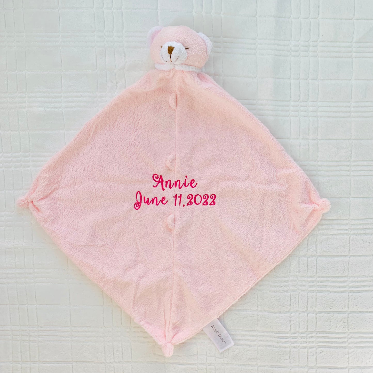 Angel Dear Pink Bear Lovie Blankie